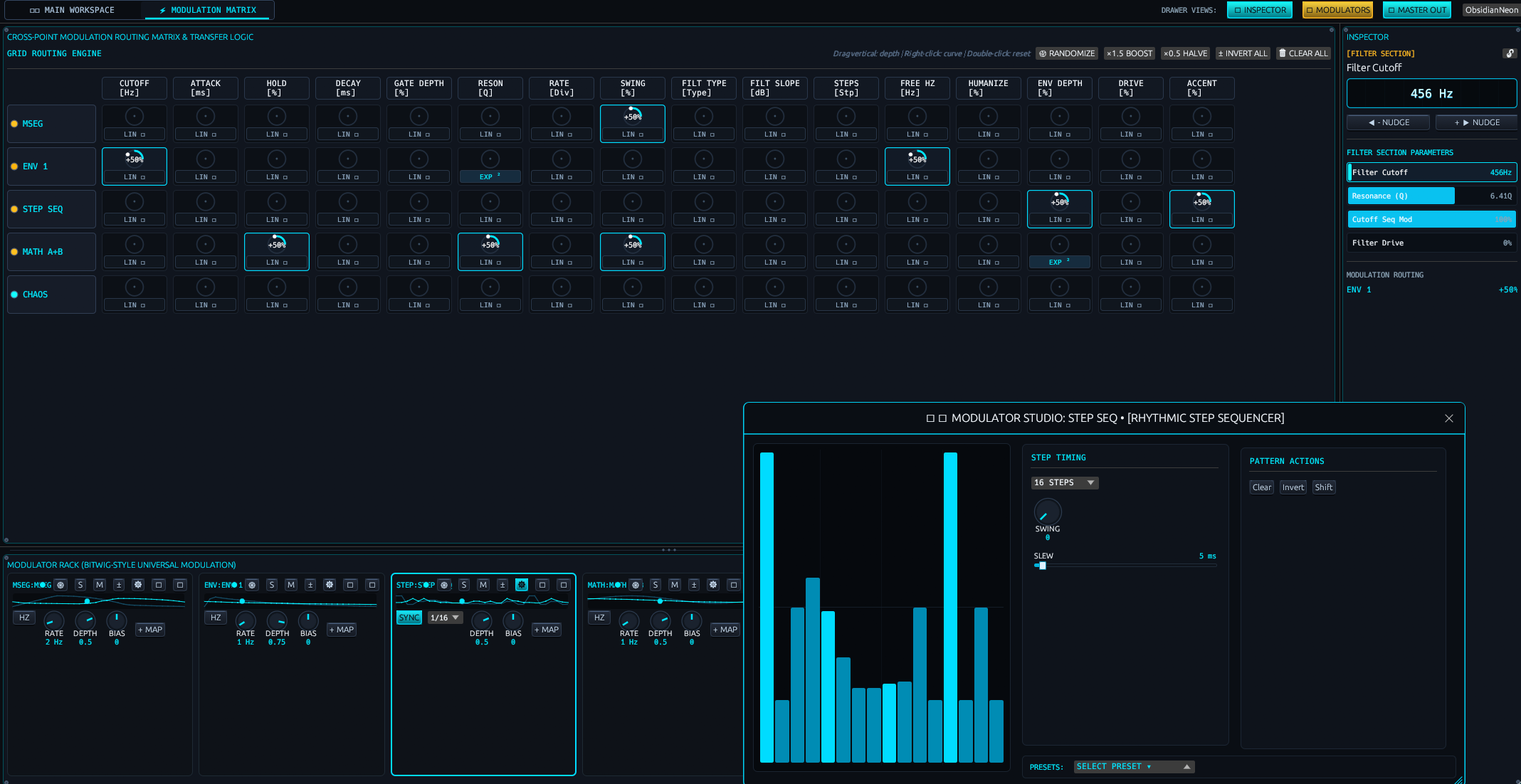 Universal Modulation Matrix Workspace