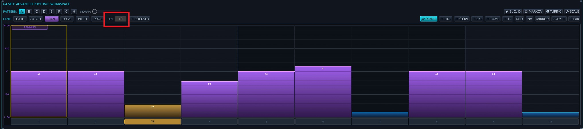 Polyrhythmic Multi-Lane Sequencer Editing